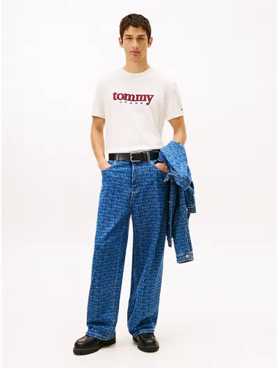 Tommy Hilfiger Tommy Jeans Logo Print Baggy Jean In Blue