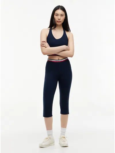 Tommy Hilfiger Tommy Jeans Logo Tape Capri Legging In Navy