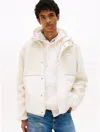 Tommy Hilfiger Tommy Jeans Mixed Media Teddy Jacket In White