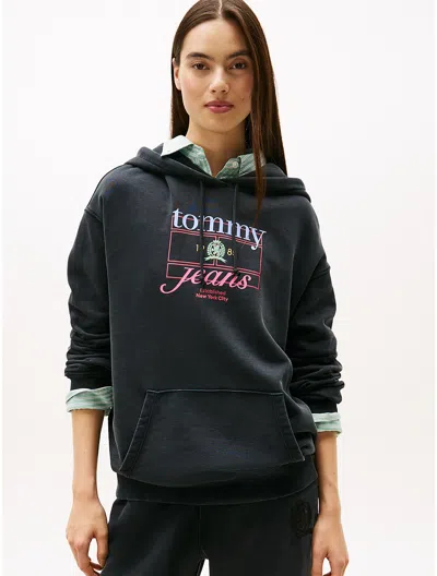Tommy Hilfiger Tommy Jeans Multicolor Graphic Hoodie In Gray