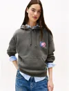 Tommy Hilfiger Tommy Jeans Neon Logo Boxy Hoodie In Gray
