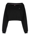 Tommy Hilfiger Tommy Jeans Off-shoulder Cropped Sweatshirt In Black