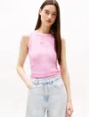 Tommy Hilfiger Tommy Jeans Ombre Logo Ribbed Tank Top In Pink
