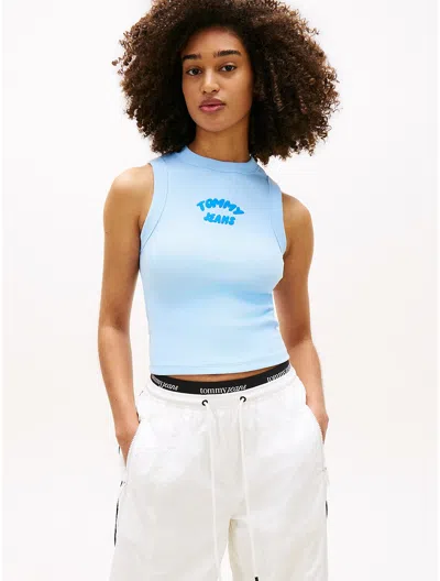 Tommy Hilfiger Tommy Jeans Puff Print Logo Tank Top In Blue