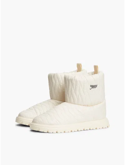Tommy Hilfiger Tommy Jeans Quilted Ankle Boot In Cream