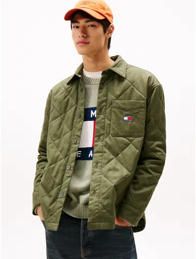 Tommy Hilfiger Tommy Jeans Quilted Overshirt In Green