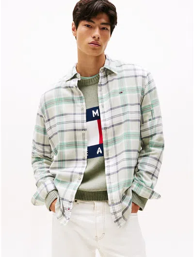 Tommy Hilfiger Tommy Jeans Regular Fit Flannel Shirt In White