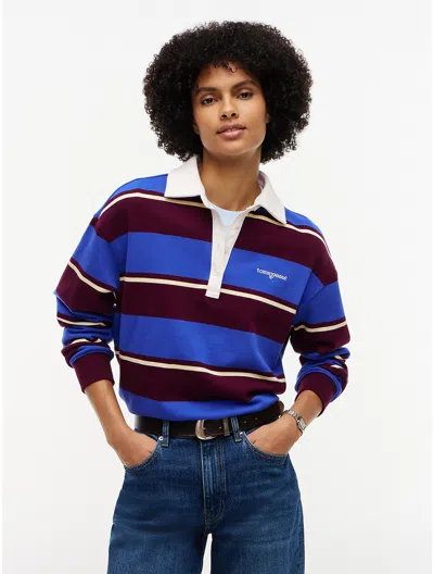 Tommy Hilfiger Tommy Jeans Relaxed Rugby Sweatshirt In Blue