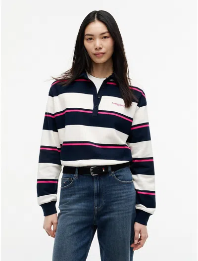 Tommy Hilfiger Tommy Jeans Relaxed Rugby Sweatshirt In Multi