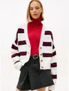 Tommy Hilfiger Tommy Jeans Relaxed Stripe Cardigan In White