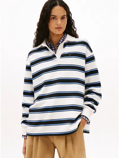 Tommy Hilfiger Tommy Jeans Relaxed Stripe Rugby In Multi