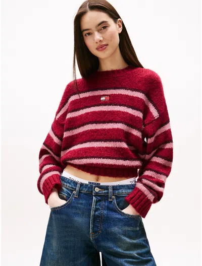 Tommy Hilfiger Tommy Jeans Relaxed Stripe Sweater In Red