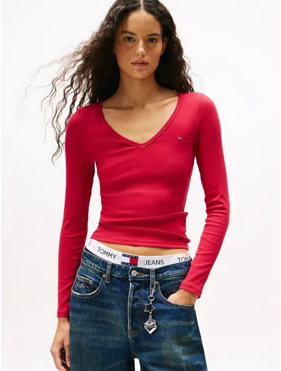 Tommy Hilfiger Tommy Jeans Rib In Red