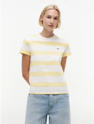Tommy Hilfiger Tommy Jeans Rugby Stripe T In Yellow