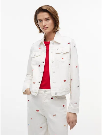 Tommy Hilfiger Tommy Jeans Sailing Flag Denim Jacket In Multi