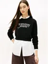 Tommy Hilfiger Tommy Jeans Script Logo Chenille Sweater In Black