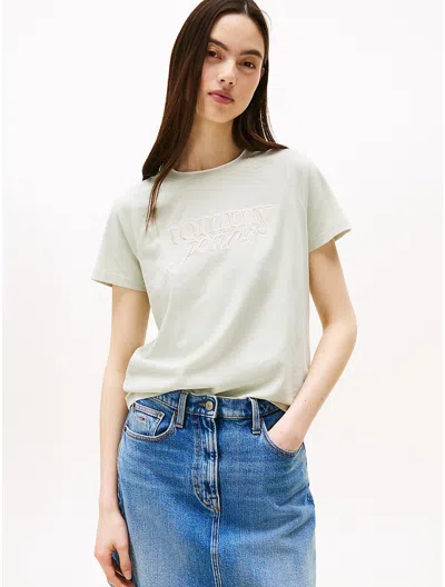 Tommy Hilfiger Tommy Jeans Script Logo Raglan T In Nude