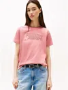 Tommy Hilfiger Tommy Jeans Script Logo Raglan T In Pink