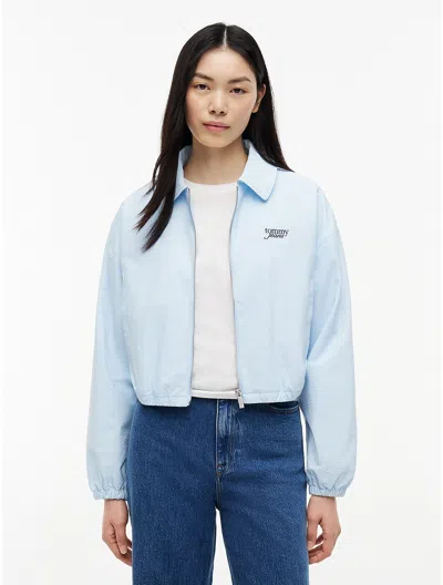 Tommy Hilfiger Tommy Jeans Seersucker Zip Jacket In Blue