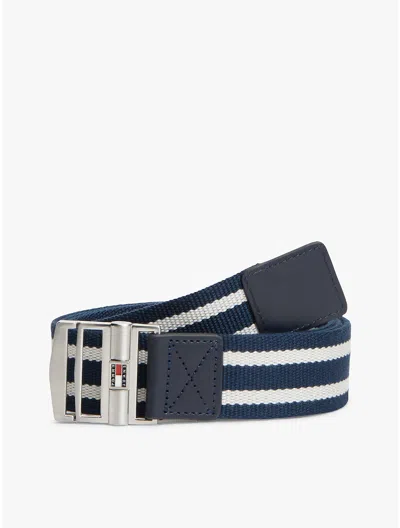Tommy Hilfiger Tommy Jeans Slide Buckle Webbing Belt In Blue