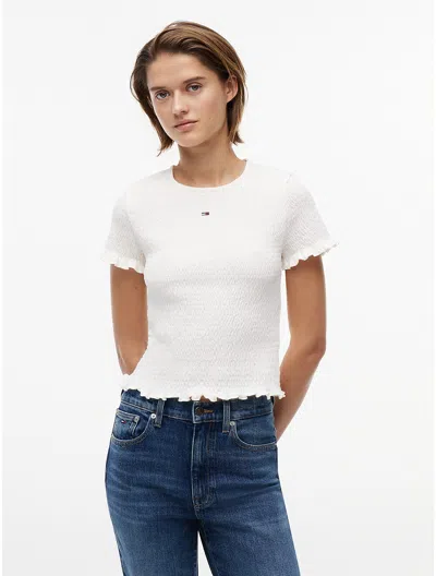Tommy Hilfiger Tommy Jeans Slim Fit Shirred T In White