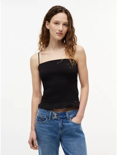 Tommy Hilfiger Tommy Jeans Slim Fit Shirred Tank Top In Blue