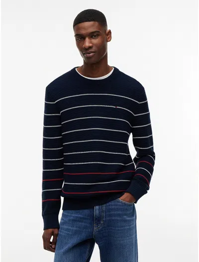Tommy Hilfiger Tommy Jeans Slim Fit Striped Sweater In Blue