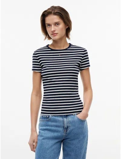 Tommy Hilfiger Tommy Jeans Slim Stretch Ribbed T In Multi