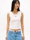 Tommy Hilfiger Tommy Jeans Slim Stretch Ribbed Tank Top In White