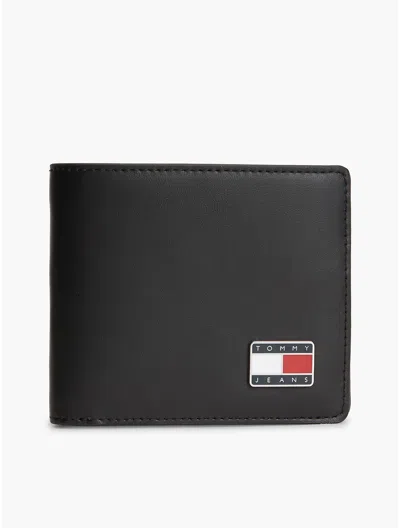 Tommy Hilfiger Tommy Jeans Smooth Leather Bifold Wallet In Black