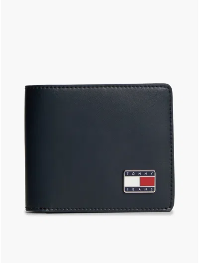 Tommy Hilfiger Tommy Jeans Smooth Leather Bifold Wallet In Dark Blue