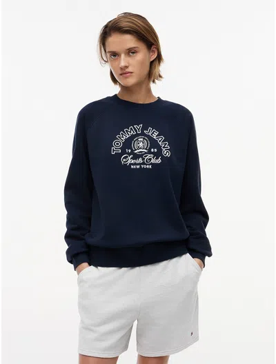 Tommy Hilfiger Tommy Jeans Sports Club Logo Sweatshirt In Blue
