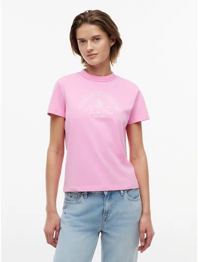 Tommy Hilfiger Tommy Jeans Sports Club Logo T In Pink