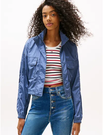 Tommy Hilfiger Tommy Jeans Standing Collar Windbreaker In Blue