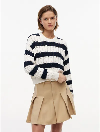 Tommy Hilfiger Tommy Jeans Striped Cable Knit Sweater In Yellow
