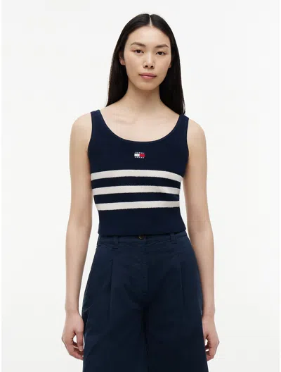 Tommy Hilfiger Tommy Jeans Striped Sweater Tank Top In Blue