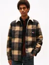 Tommy Hilfiger Check Sherpa Collar Jacket In Multi
