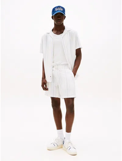 Tommy Hilfiger Tommy Jeans Textured Stripe Beach Short In White
