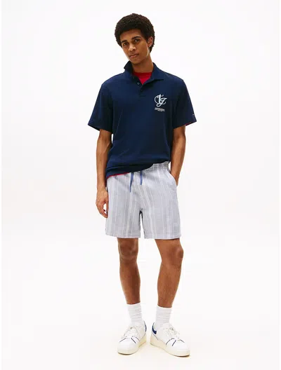 Tommy Hilfiger Tommy Jeans Textured Stripe Beach Short In Blue