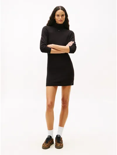 Tommy Hilfiger Tommy Jeans Turtleneck Sweater Dress In Black