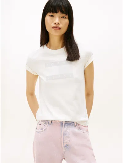 Tommy Hilfiger Tommy Jeans Weathered Flag Logo T In White