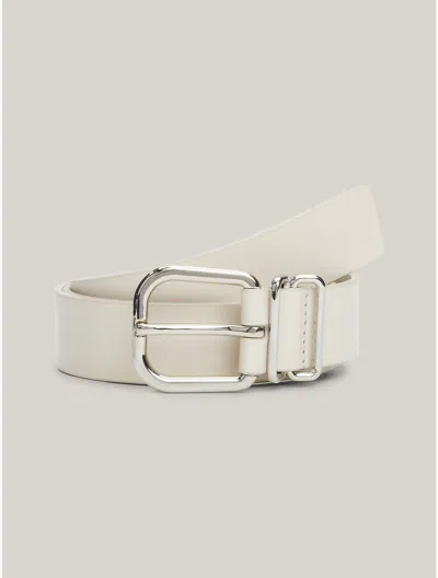 Tommy Hilfiger Tommy Leather Belt In Newsprint