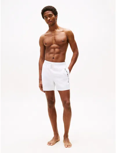 Tommy Hilfiger Tommy Logo 7" Swim Trunk In Optic White