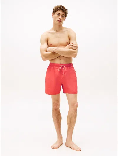 Tommy Hilfiger Tommy Logo 7" Swim Trunk In Pink Poppy