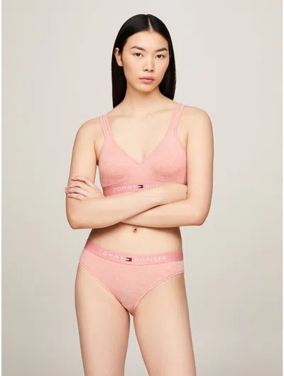 Tommy Hilfiger Logo Bikini In Flora Pink Heather