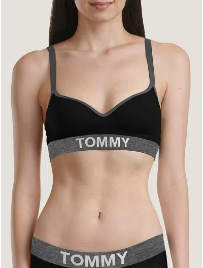 Tommy Hilfiger Tommy Logo Bralette In Black