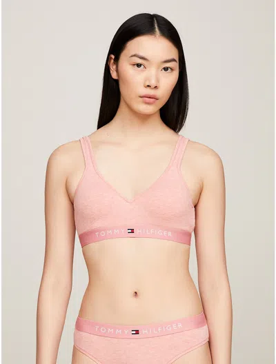 Tommy Hilfiger Logo Bralette In Flora Pink Heather
