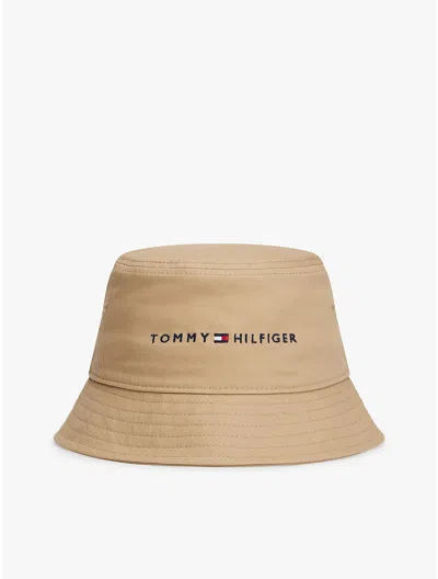 Tommy Hilfiger Tommy Logo Bucket Hat In Brown