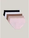 Tommy Hilfiger Tommy Logo Hipster Panty 5 In Blushing Bride / Balanced Beige / Brownie / Bright White / Black