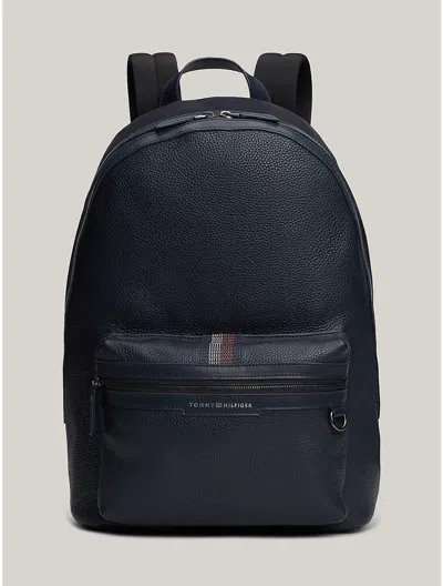 Tommy Hilfiger Tommy Logo Leather Backpack In Brown